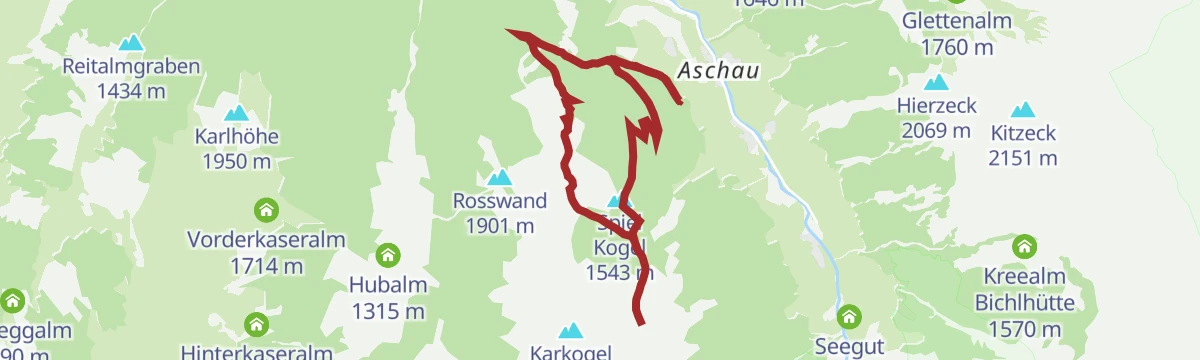 Route map: Hüttschlag: Hirschgrubenalm - Aschlreitalm